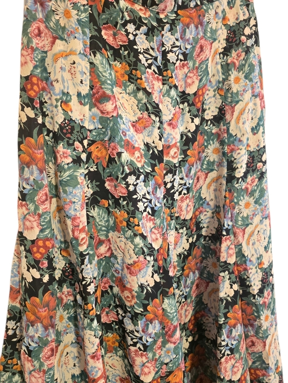 Vintage ZZ Michaels Floral Maxi Skirt Whimsigoth Cottagecore Dark Botanical - Picture 5 of 13